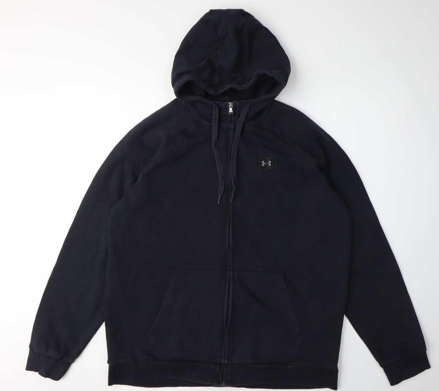 Under Armour Men's Black XL Full Zip Hoodie, Cotton Blend