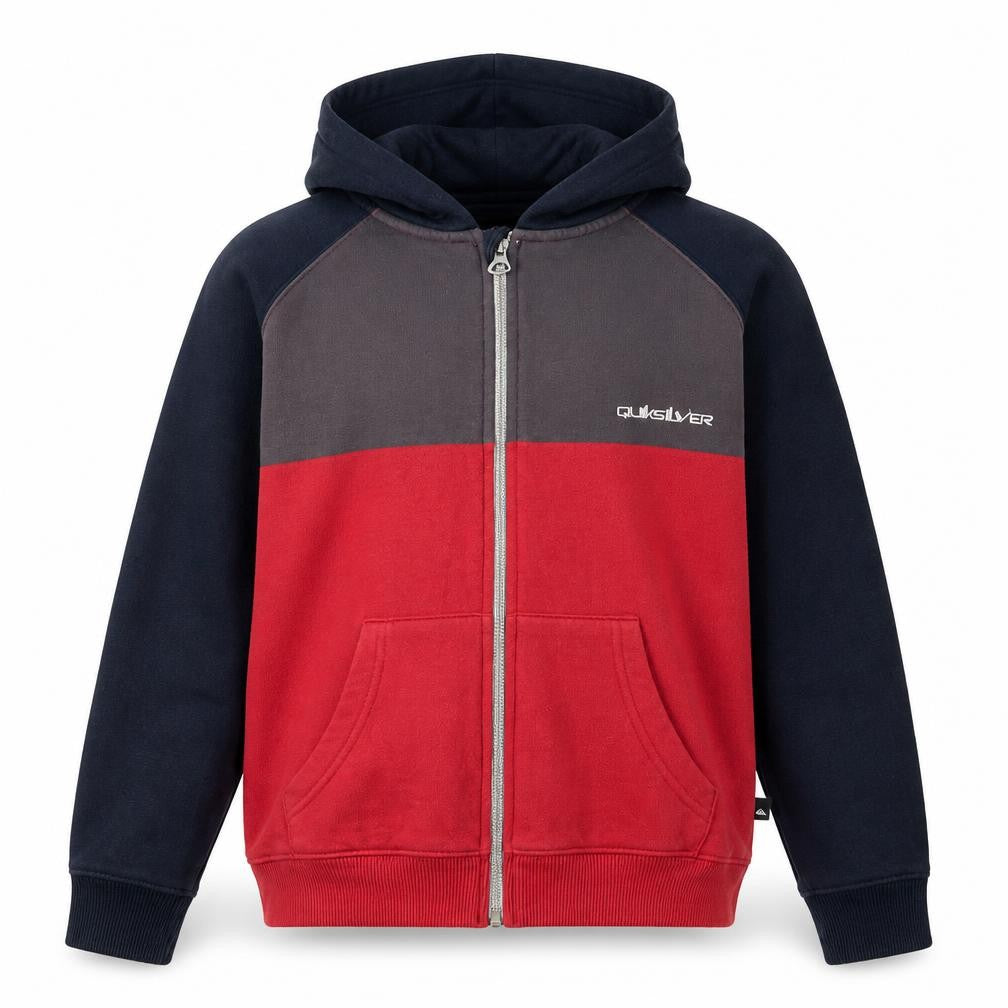 Quiksilver Boys Red Hoodie Jacket 14 Colourblock Casual