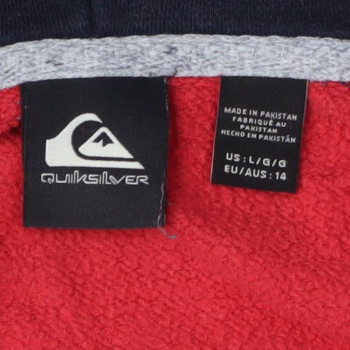 Quiksilver Boys Red Hoodie Jacket 14 Colourblock Casual