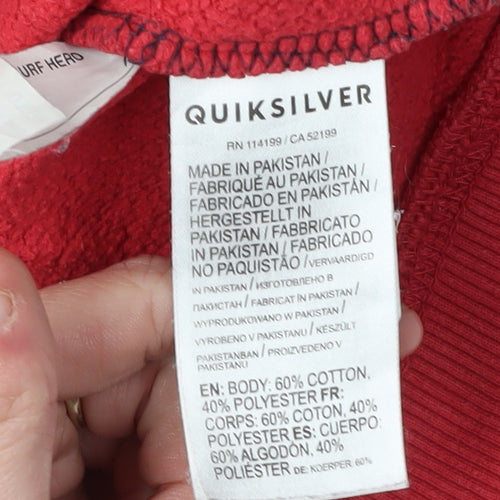 Quiksilver Boys Red Hoodie Jacket 14 Colourblock Casual