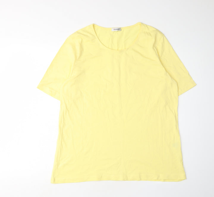 Damart Women's Yellow Basic T-Shirt, Size L