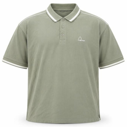 Head Men's Green Polo Shirt, Regular Fit, Logo Accent L