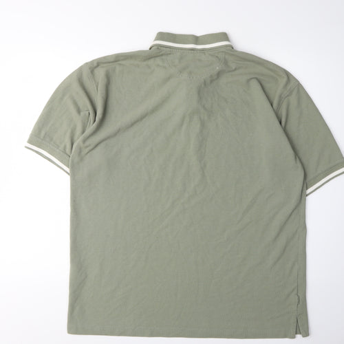 Head Men's Green Polo Shirt, Regular Fit, Logo Accent L