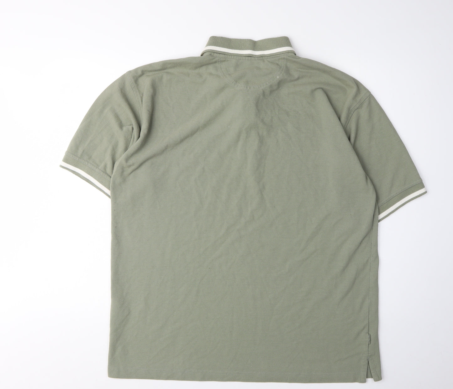 Head Men's Green Polo Shirt, Regular Fit, Logo Accent L