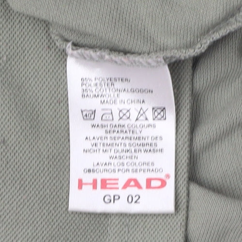 Head Men's Green Polo Shirt, Regular Fit, Logo Accent L