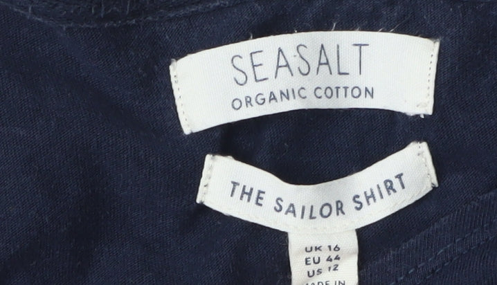 Seasalt Women's Blue Striped Sailor Shirt Size 16