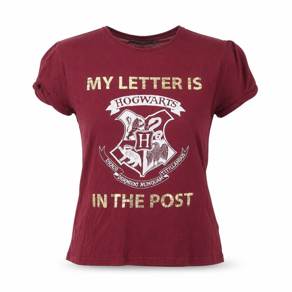 Front view of Harry Potter unisex red t-shirt, size 12