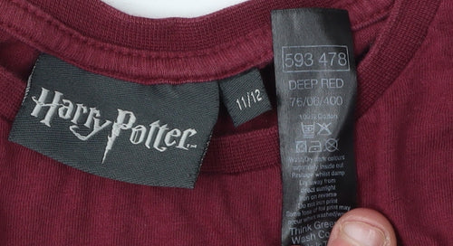 Harry Potter Unisex Red T-Shirt Size 12