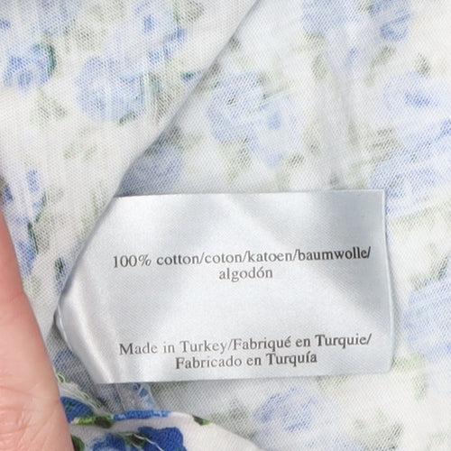 Laura Ashley Women's Blue Floral T-Shirt Size 10