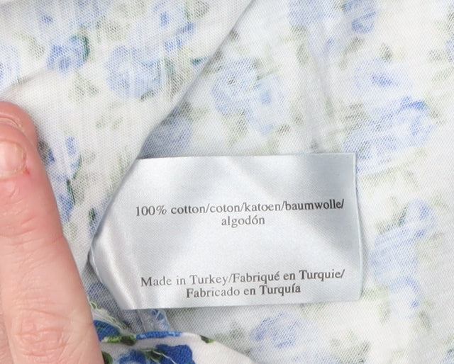 Laura Ashley Women's Blue Floral T-Shirt Size 10
