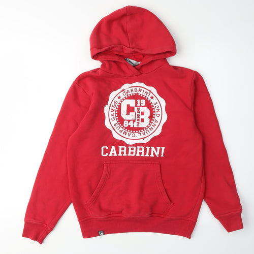 Carbrini Boys Red Pullover Hoodie, Size 10-11 Years