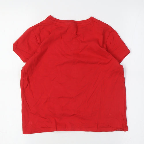 M&Co Boys Red Christmas Graphic T-Shirt, Size 11, Festive Fun
