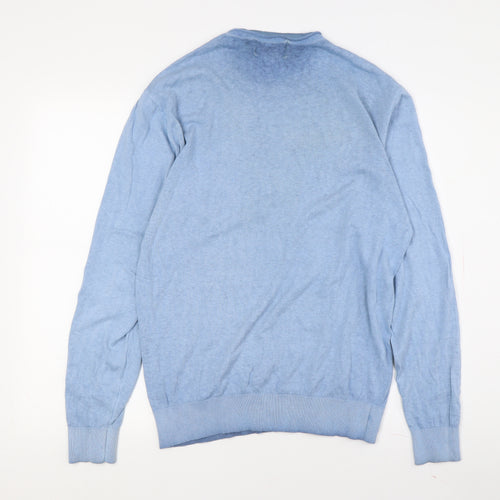Urban Ring Men's Blue Long Sleeve Crew Neck T-Shirt - L