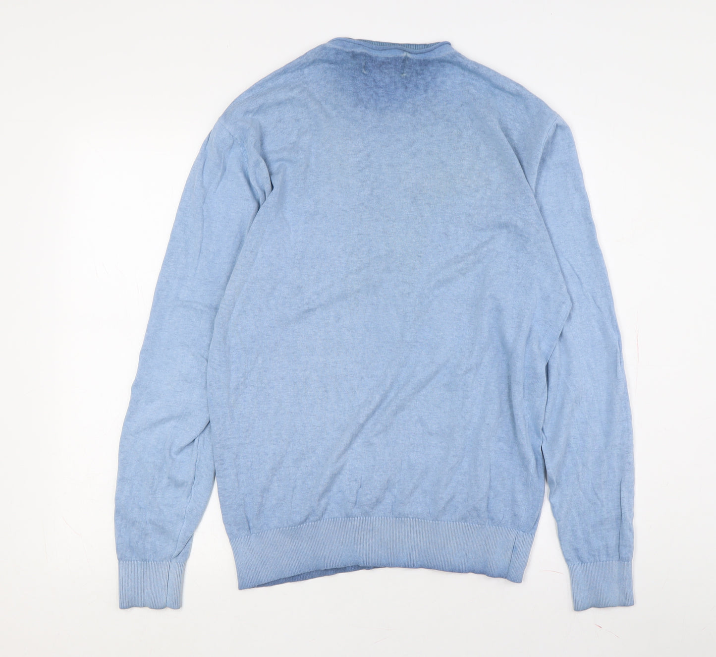 Urban Ring Men's Blue Long Sleeve Crew Neck T-Shirt - L
