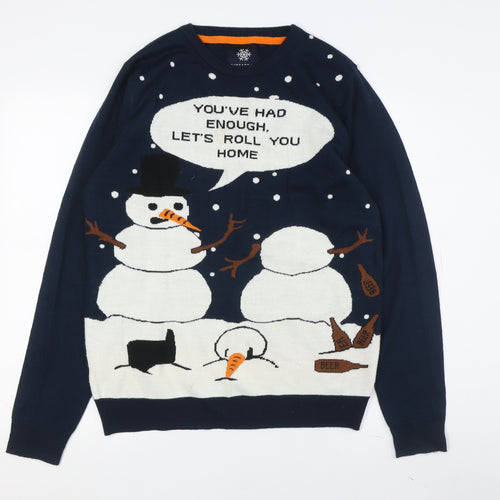 Threadbare Christmas Blue Men's M Pullover Sweater