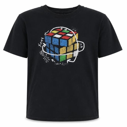 Boys Black Graphic T-Shirt, Large, Cotton, Geek Style