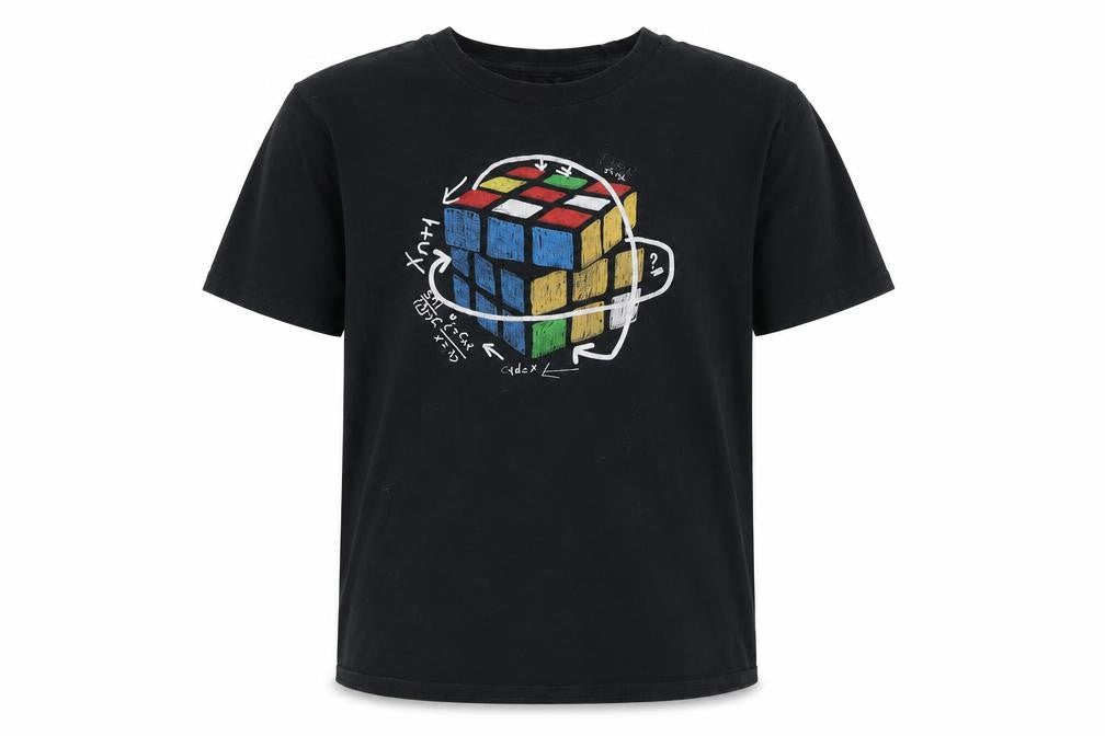 Boys Black Graphic T-Shirt, Large, Cotton, Geek Style