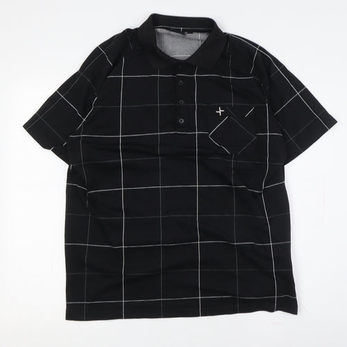 Cross Sportswear Men's Black L Polo Check Woven