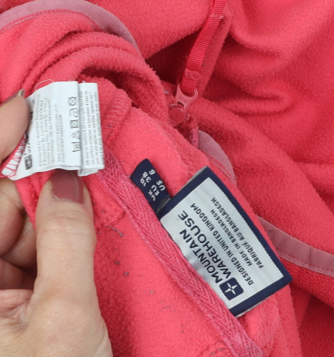 Mountain Warehouse Women's Pink Fleece Pullover Hoodie, Size S