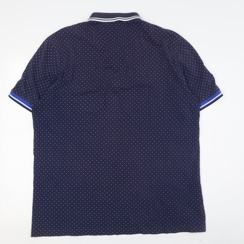 Fred Perry Men's Blue Polka Dot Slim Polo Shirt XL