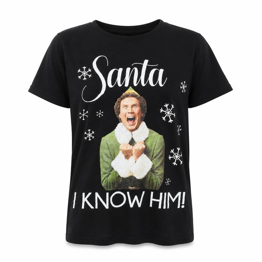 Elf Christmas T-Shirt Black L Unisex Adults