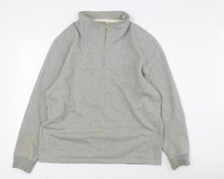 John Lewis Grey Men's 1/2 Zip Sweatshirt L