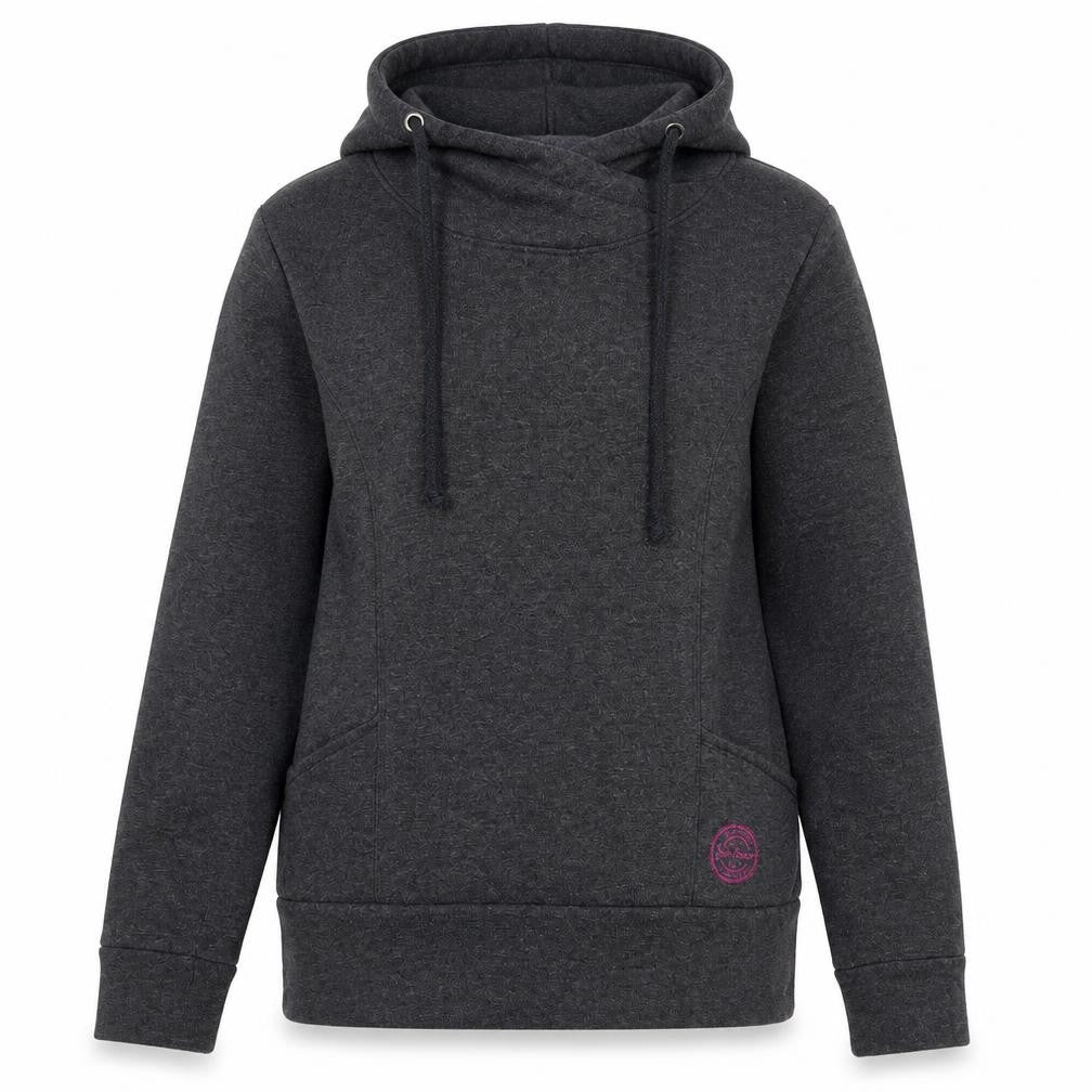 Front view of John Baner Women's Grey Pullover Hoodie XS
