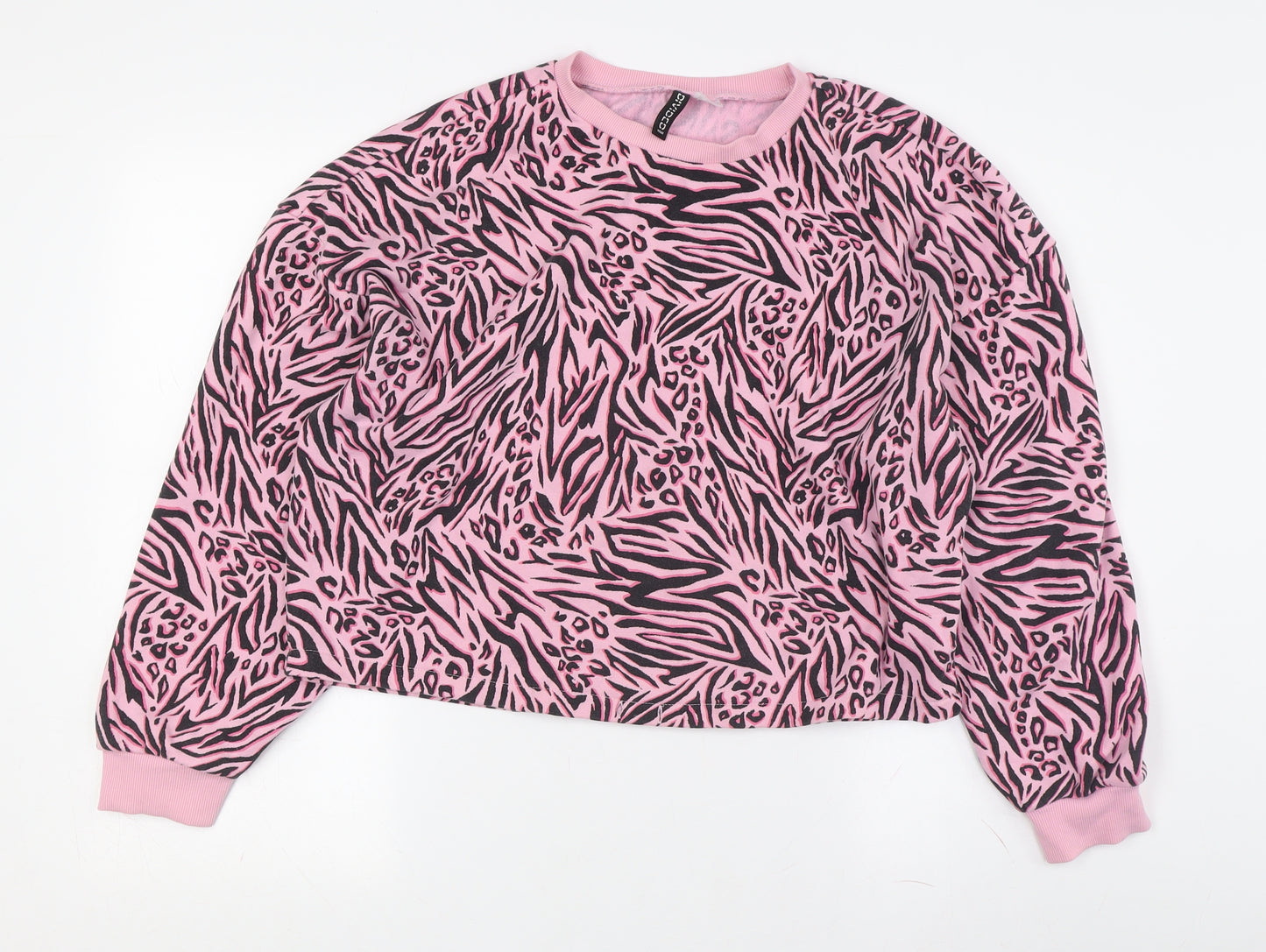 Divided Women's Pink Animal Print Pullover Sweatshirt M