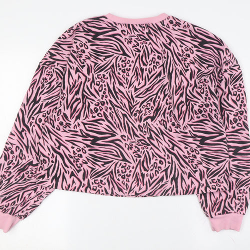 Divided Women's Pink Animal Print Pullover Sweatshirt M