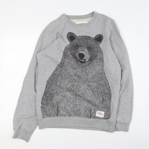 Supreme Unisex Grey Bear Print Sweatshirt, Size S