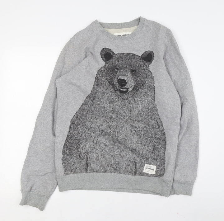 Supreme Unisex Grey Bear Print Sweatshirt, Size S