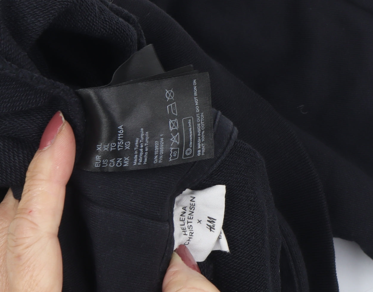 Helena Christensen H&M Women's Black XL Pullover Hoodie