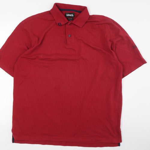 Ashworth Men's Red Polo Shirt Large Cotton Casual