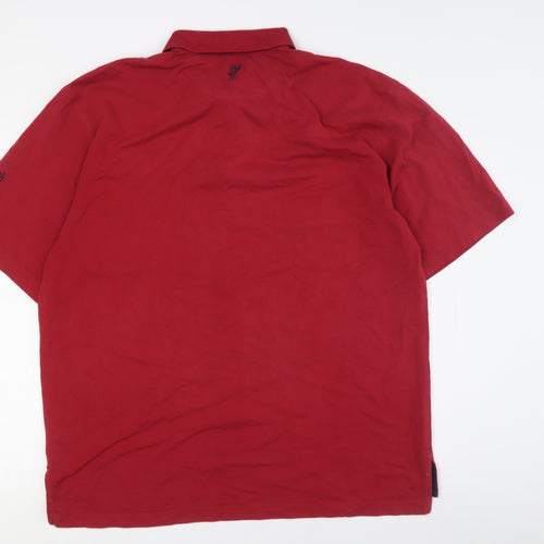 Ashworth Men's Red Polo Shirt Large Cotton Casual