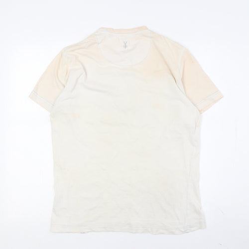 Nippon Women's Beige T-Shirt Medium Crew Neck Casual