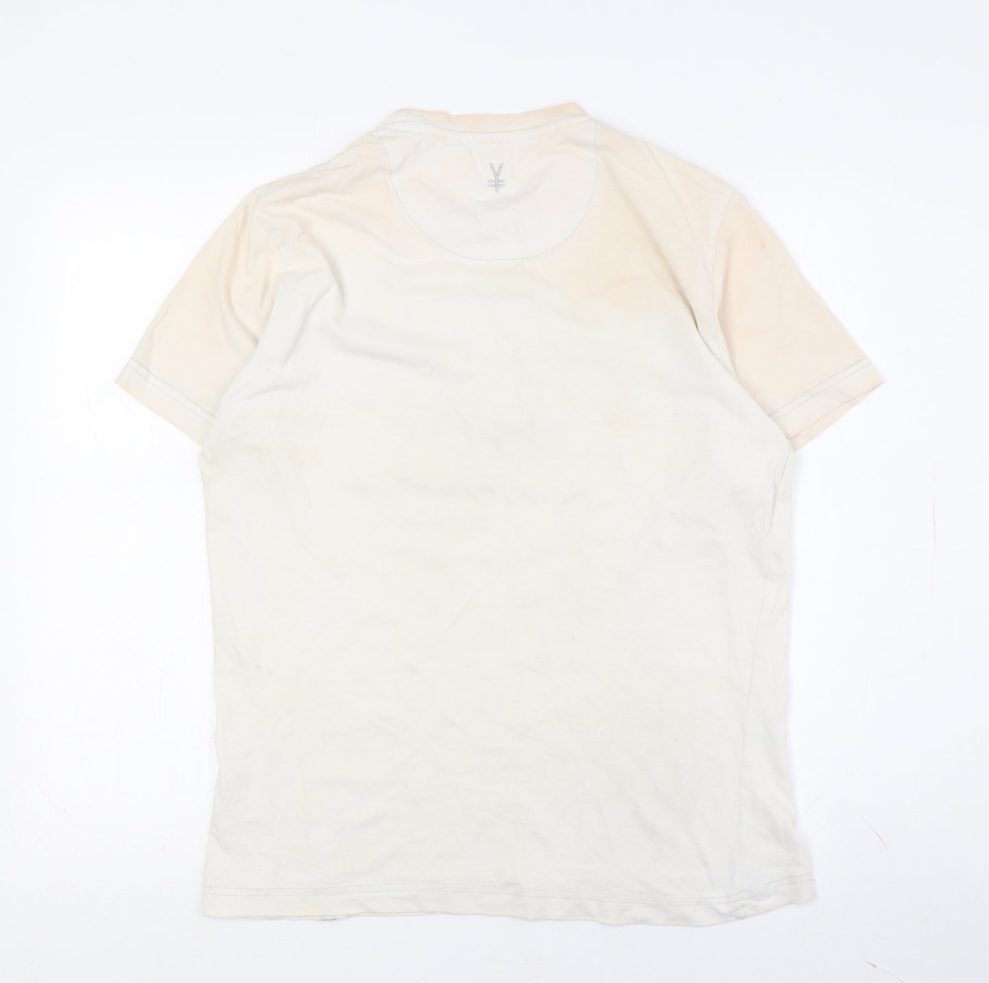 Nippon Women's Beige T-Shirt Medium Crew Neck Casual