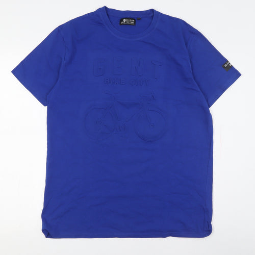 Belgium Factory Men's Blue Short Sleeve T-Shirt