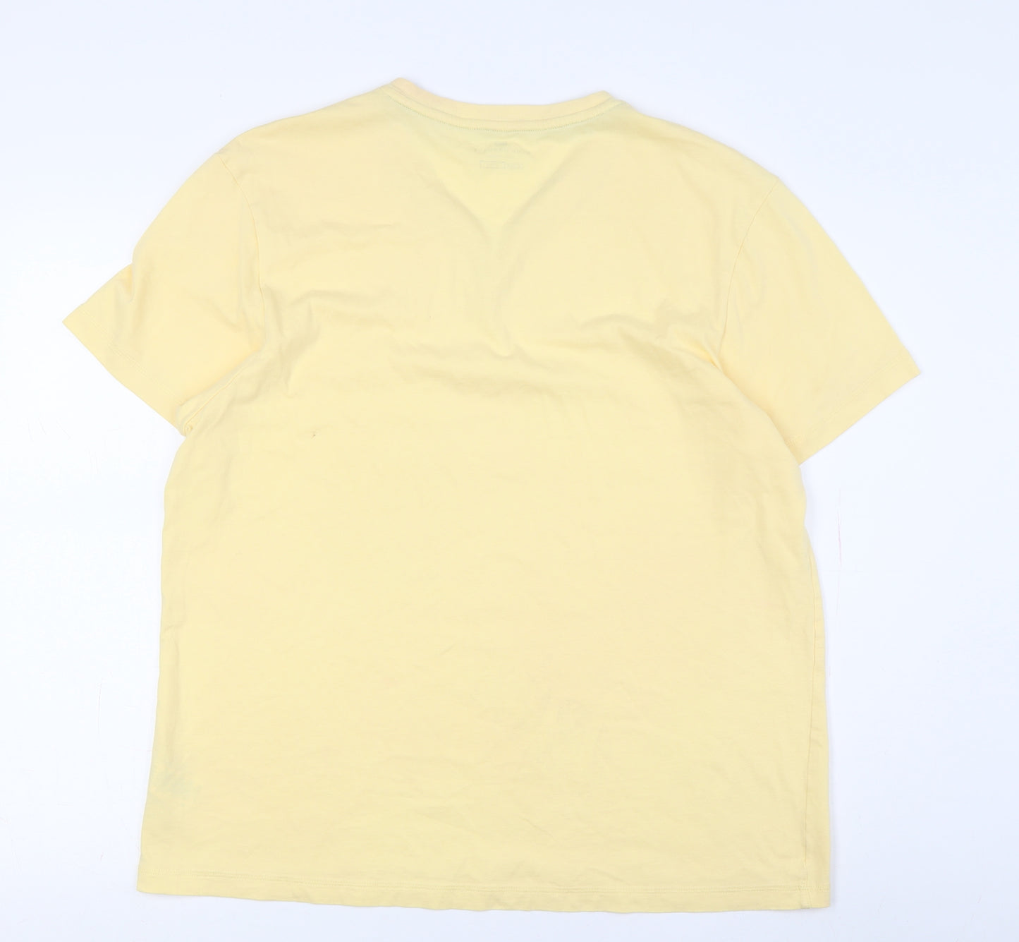 Marks and Spencer Yellow Henley T-Shirt for Men, Large