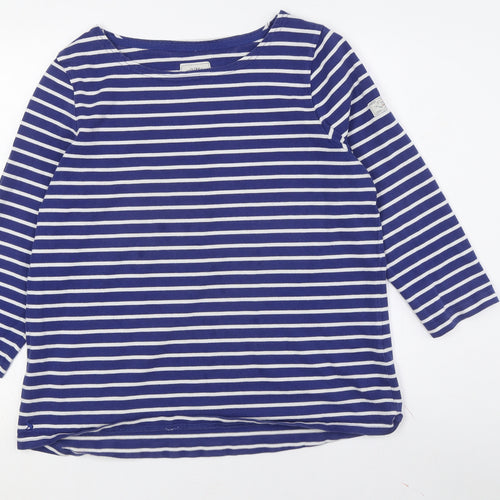 Joules Women's Blue Striped T-Shirt, Size 12