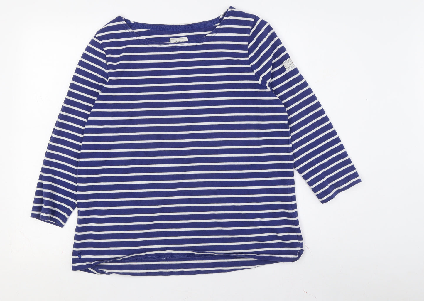 Joules Women's Blue Striped T-Shirt, Size 12