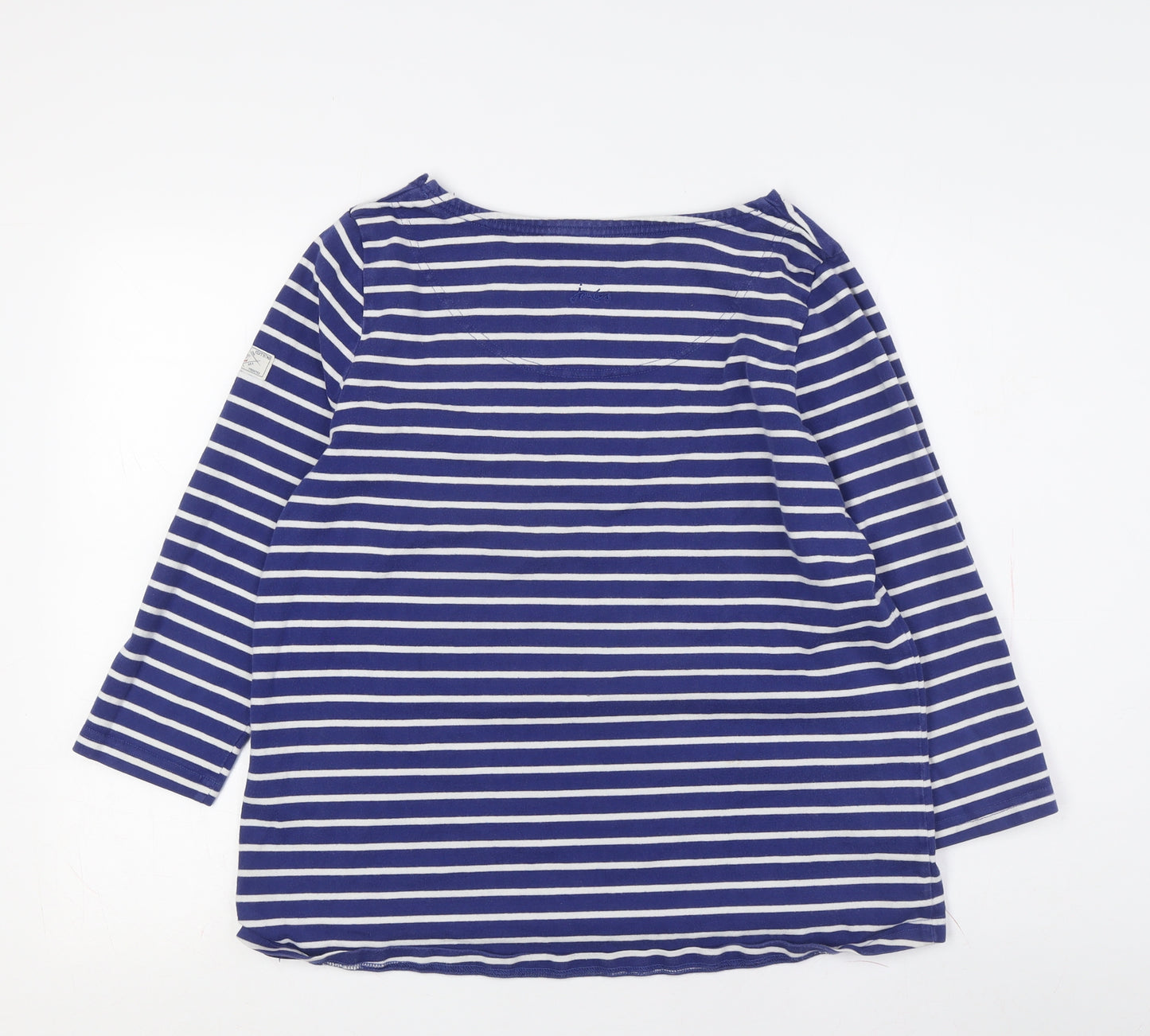 Joules Women's Blue Striped T-Shirt, Size 12