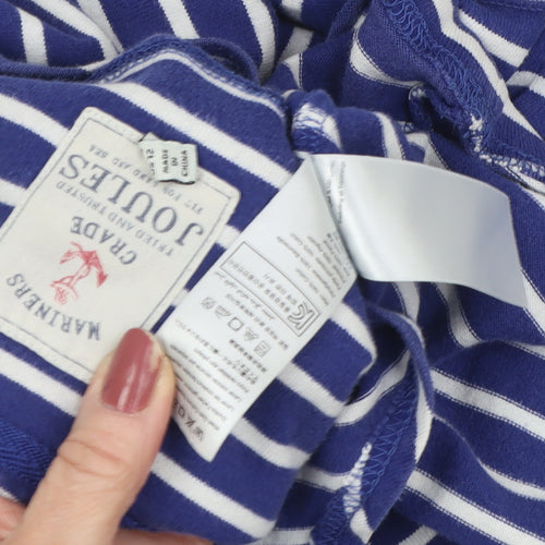 Joules Women's Blue Striped T-Shirt, Size 12