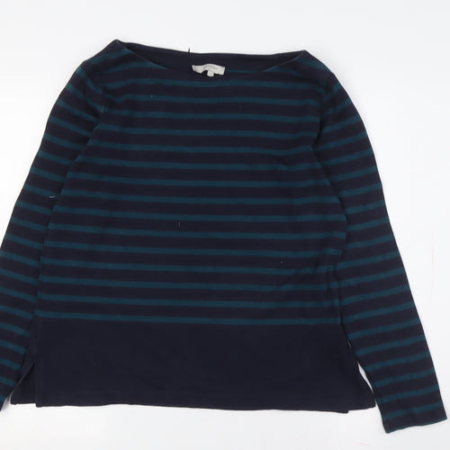 Hobbs Womens Navy Striped Long Sleeve T-Shirt M