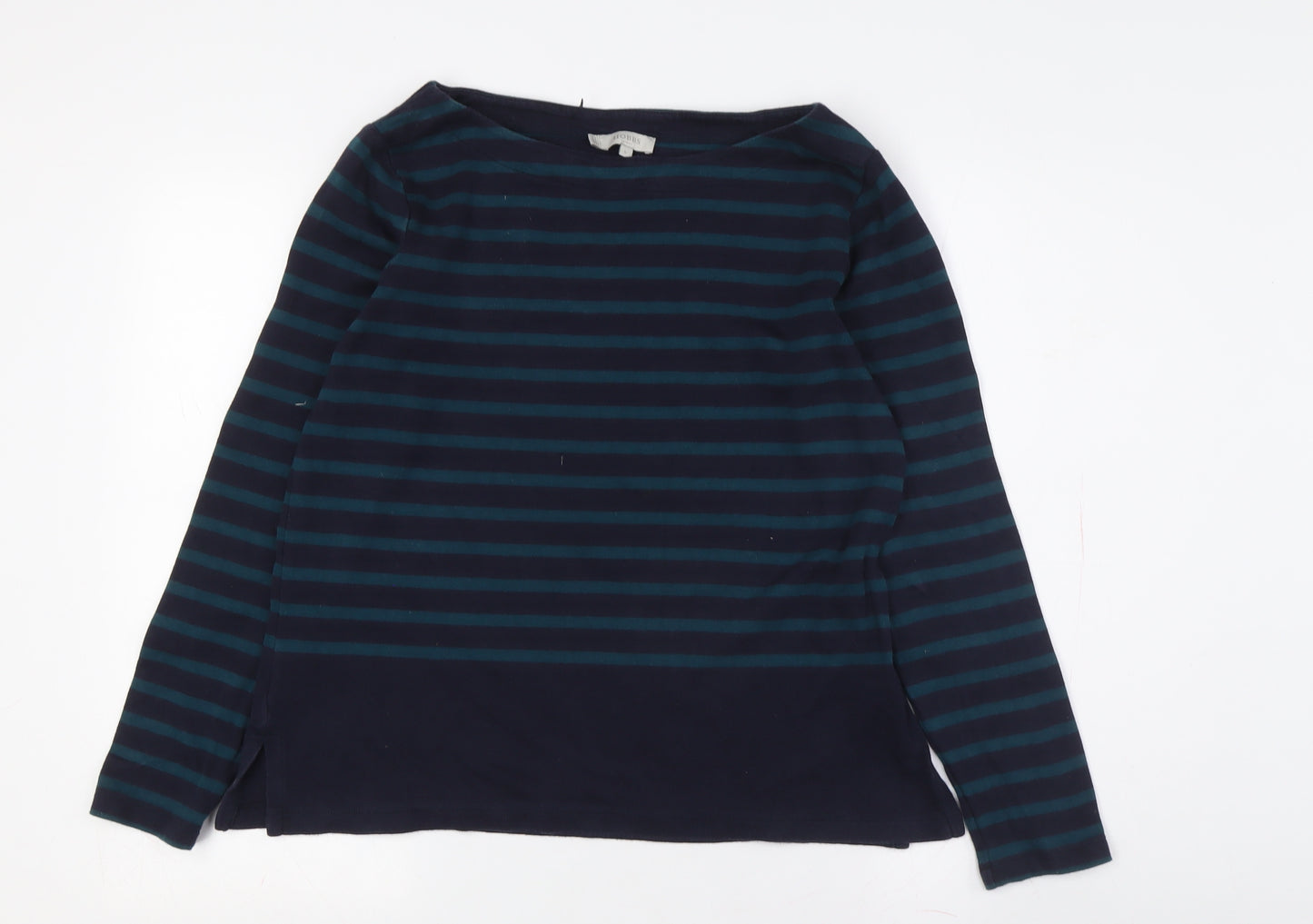 Hobbs Womens Navy Striped Long Sleeve T-Shirt M