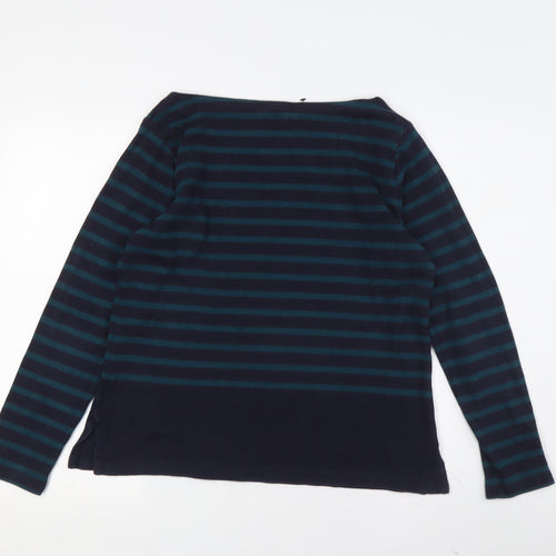 Hobbs Womens Navy Striped Long Sleeve T-Shirt M