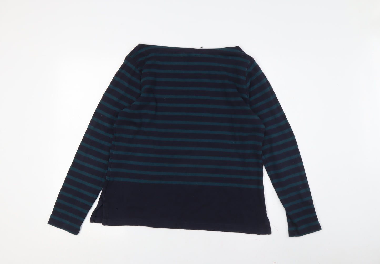 Hobbs Womens Navy Striped Long Sleeve T-Shirt M