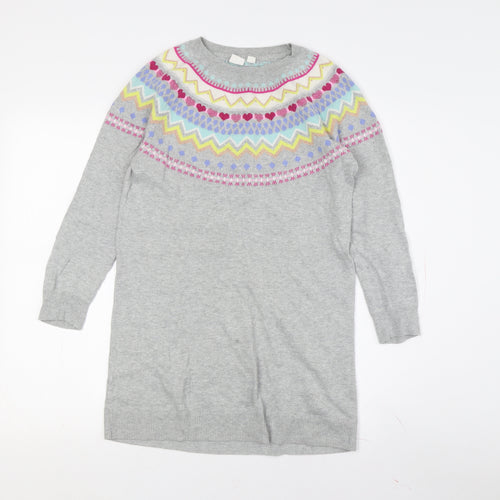 GAP Kids Grey Fair Isle Knit Dress for Girls L
