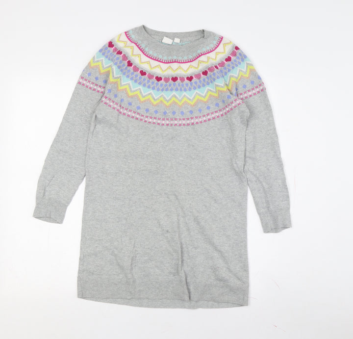 GAP Kids Grey Fair Isle Knit Dress for Girls L