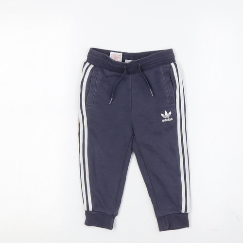 Adidas Unisex Kids Blue Jogger Trousers, 2 Years