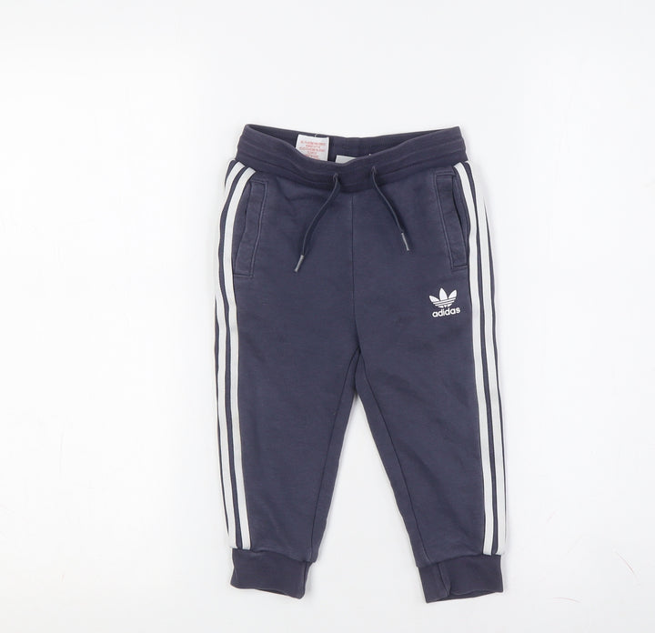 Adidas Unisex Kids Blue Jogger Trousers, 2 Years